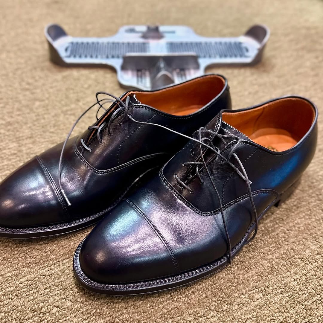 靴 Alden 907 Black Straight tip dress shoe 907 - Straight Tip Bal in Black Calfskin – ALDEN SHOES