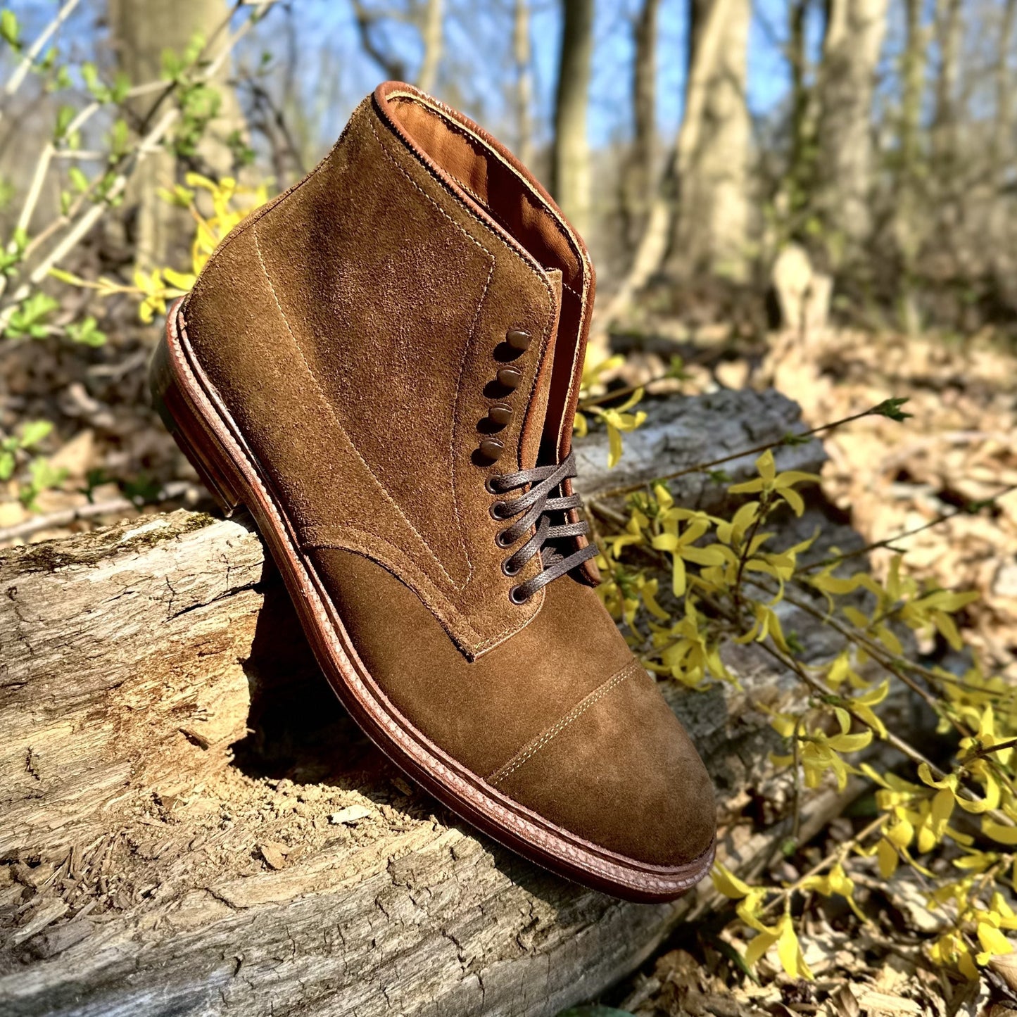 D2830H - Cap Toe "Field" Boot in Snuff Suede