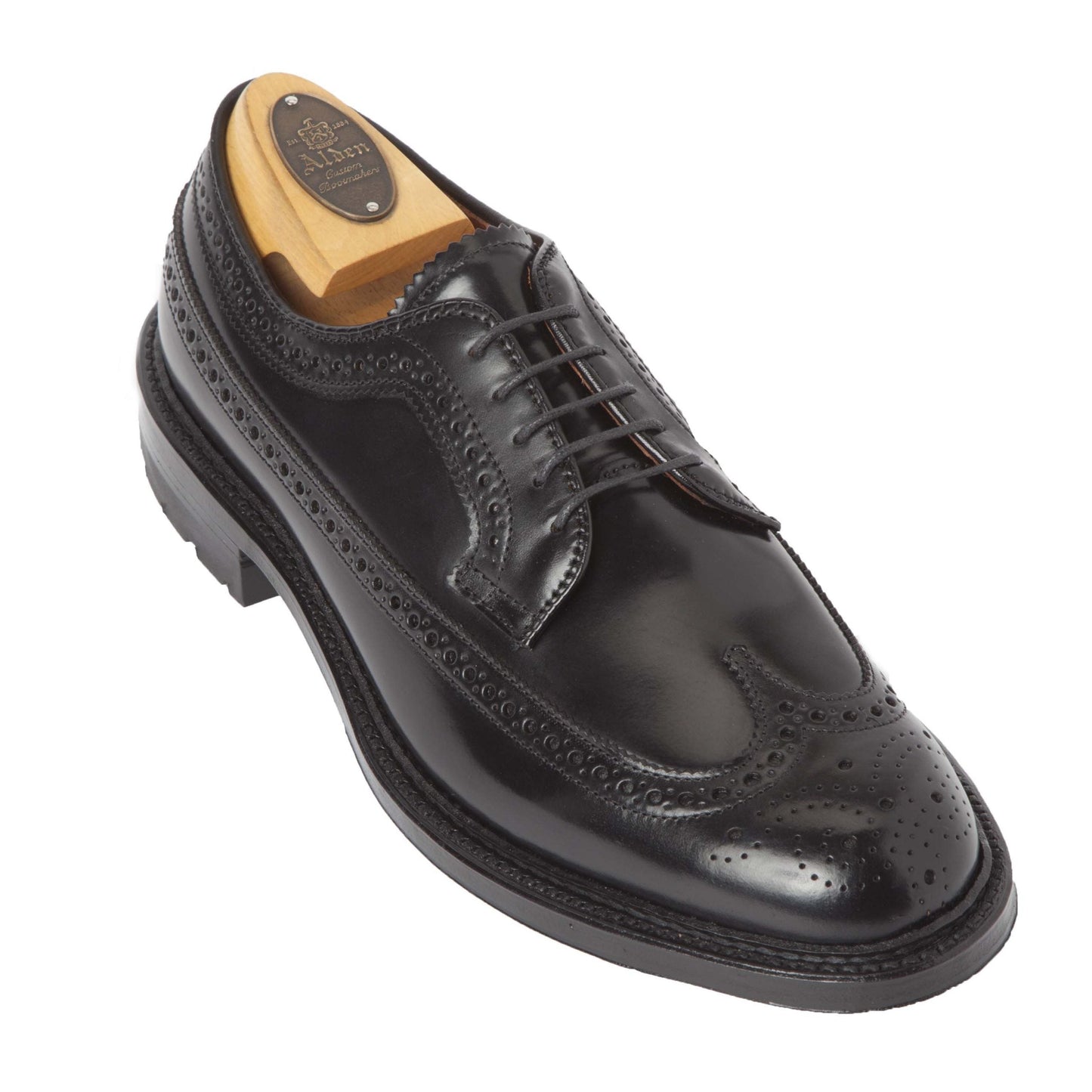 9751C - Long Wing Blucher w Commando Sole in Black Shell
