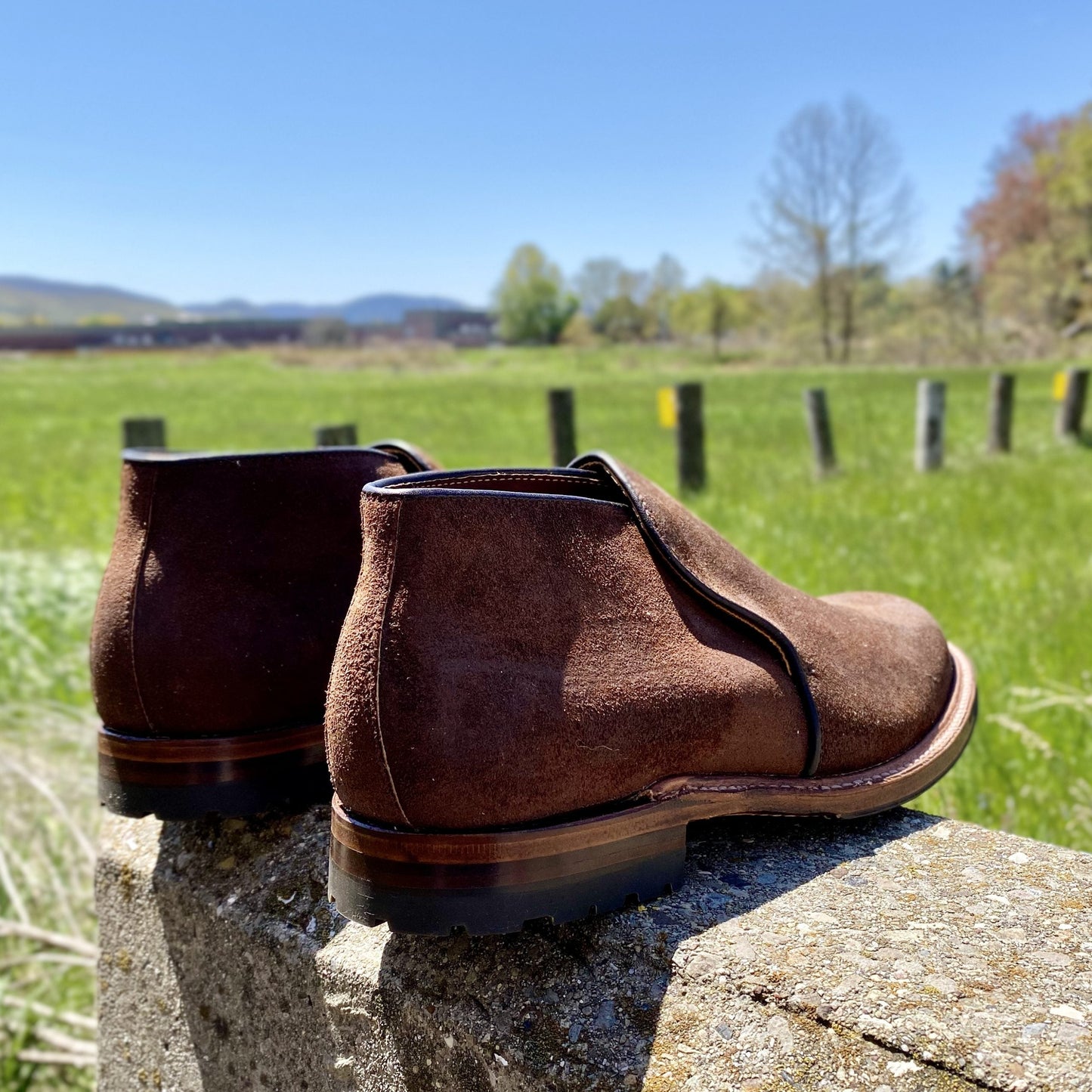 D8704C - Folsom Slip On Chukka in Tobbacco Reverse Chamois