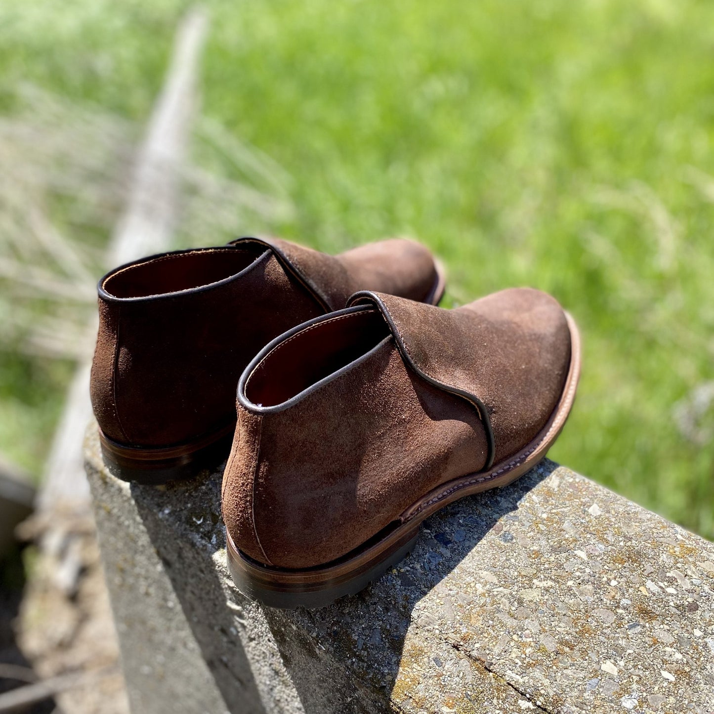 D8704C - Folsom Slip On Chukka in Tobbacco Reverse Chamois