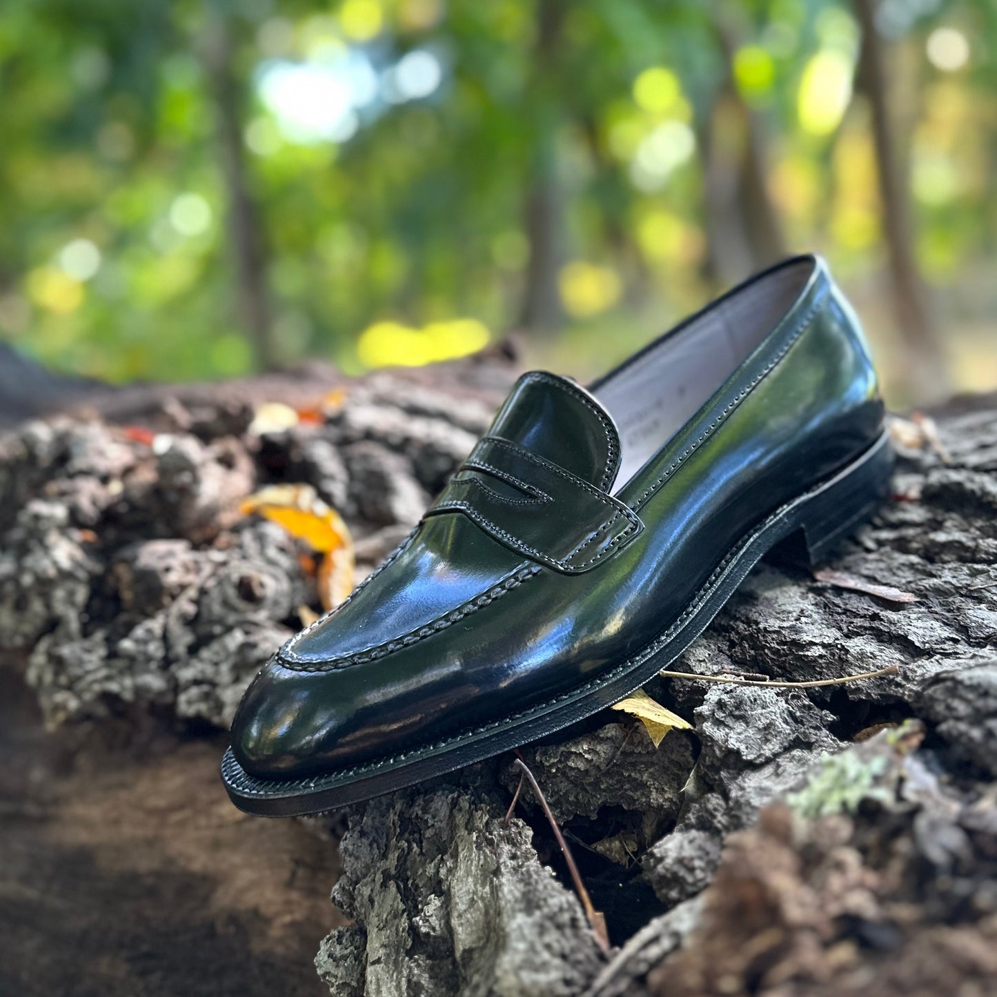 67269 - High Vamp Loafer in Black Shell Cordovan