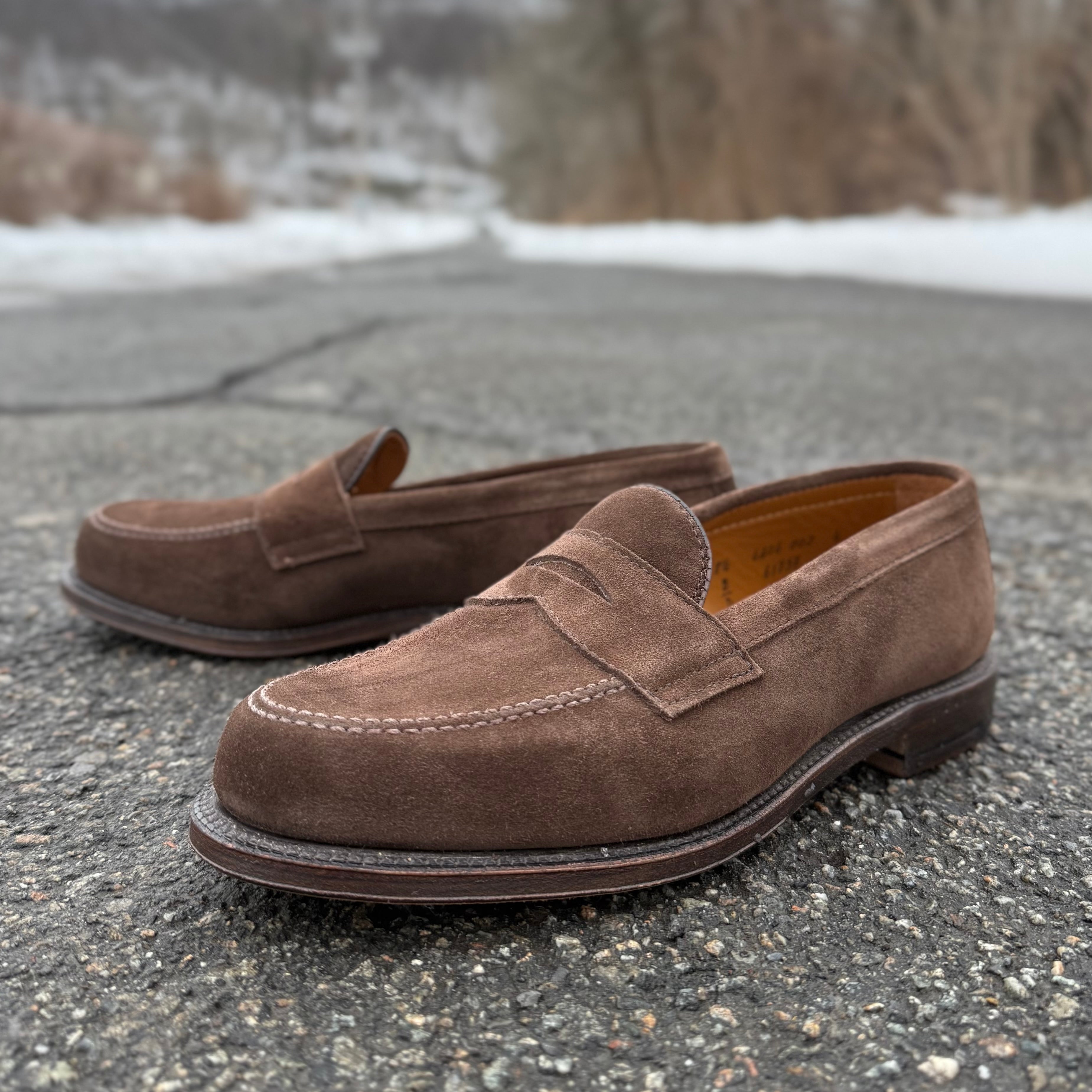 6175F - Penny Loafer in Humus Suede – ALDEN SHOES