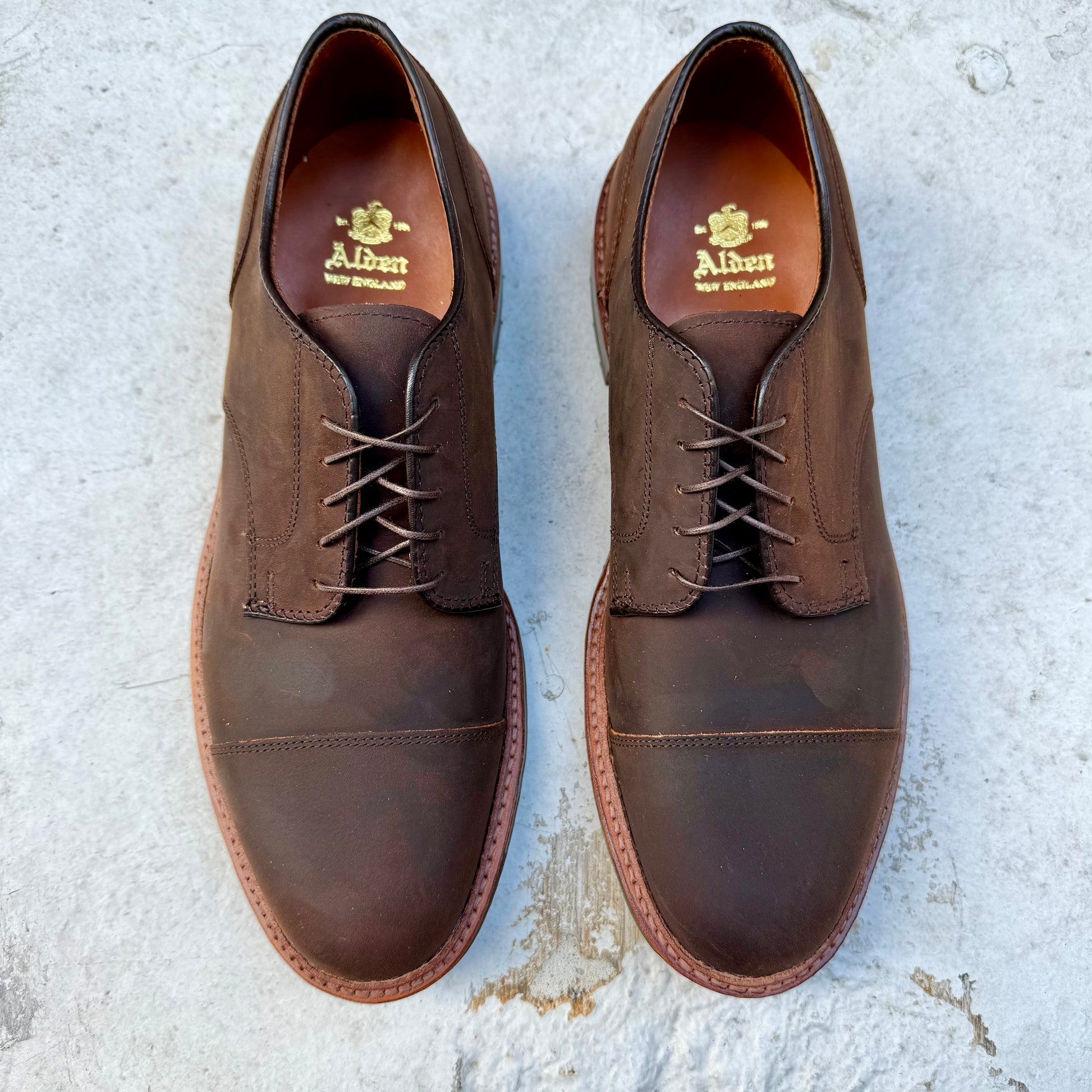 D4519C Tobacco Chamois Cap Toe Blucher1