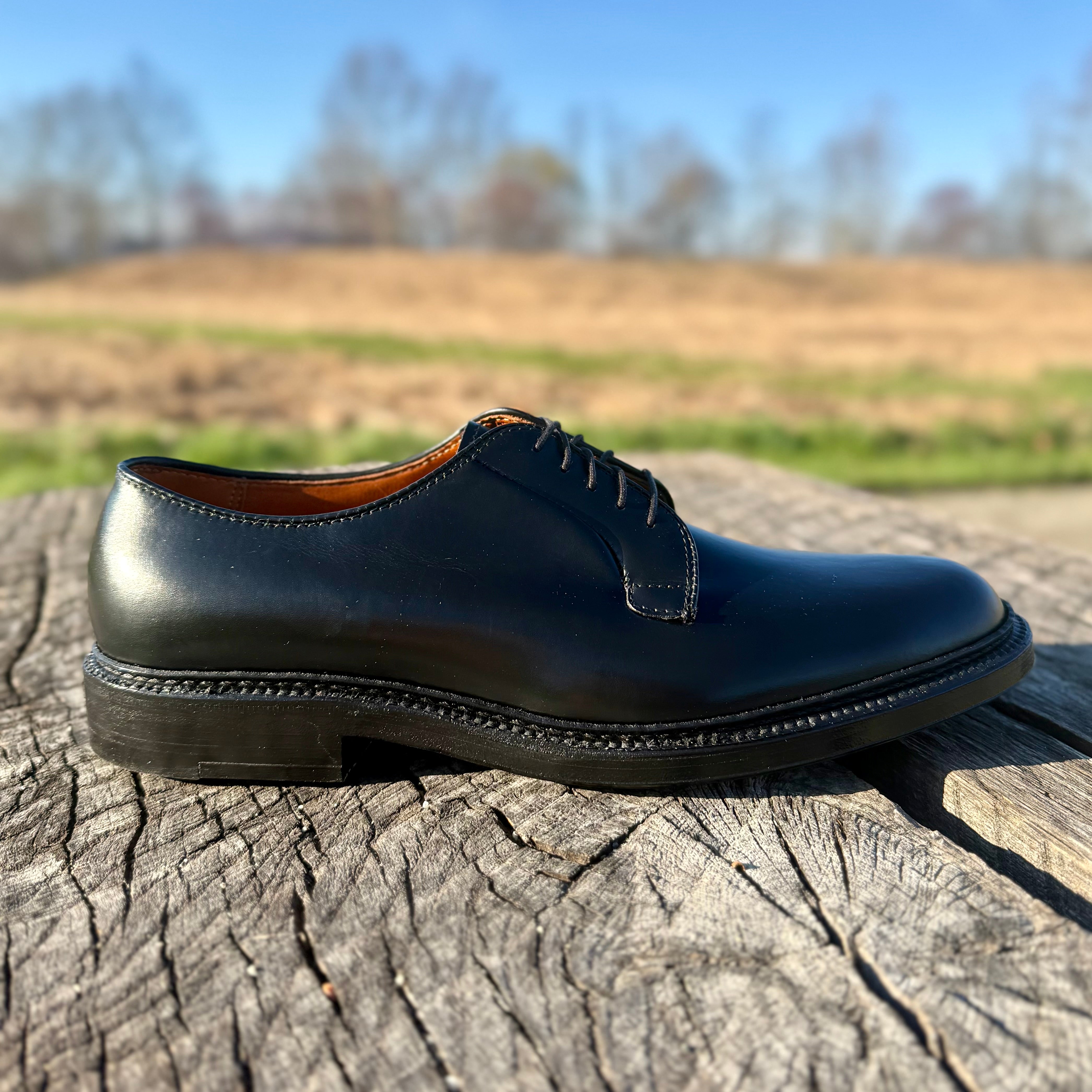 9909 - Black Calfskin Plain Toe Blucher – ALDEN SHOES
