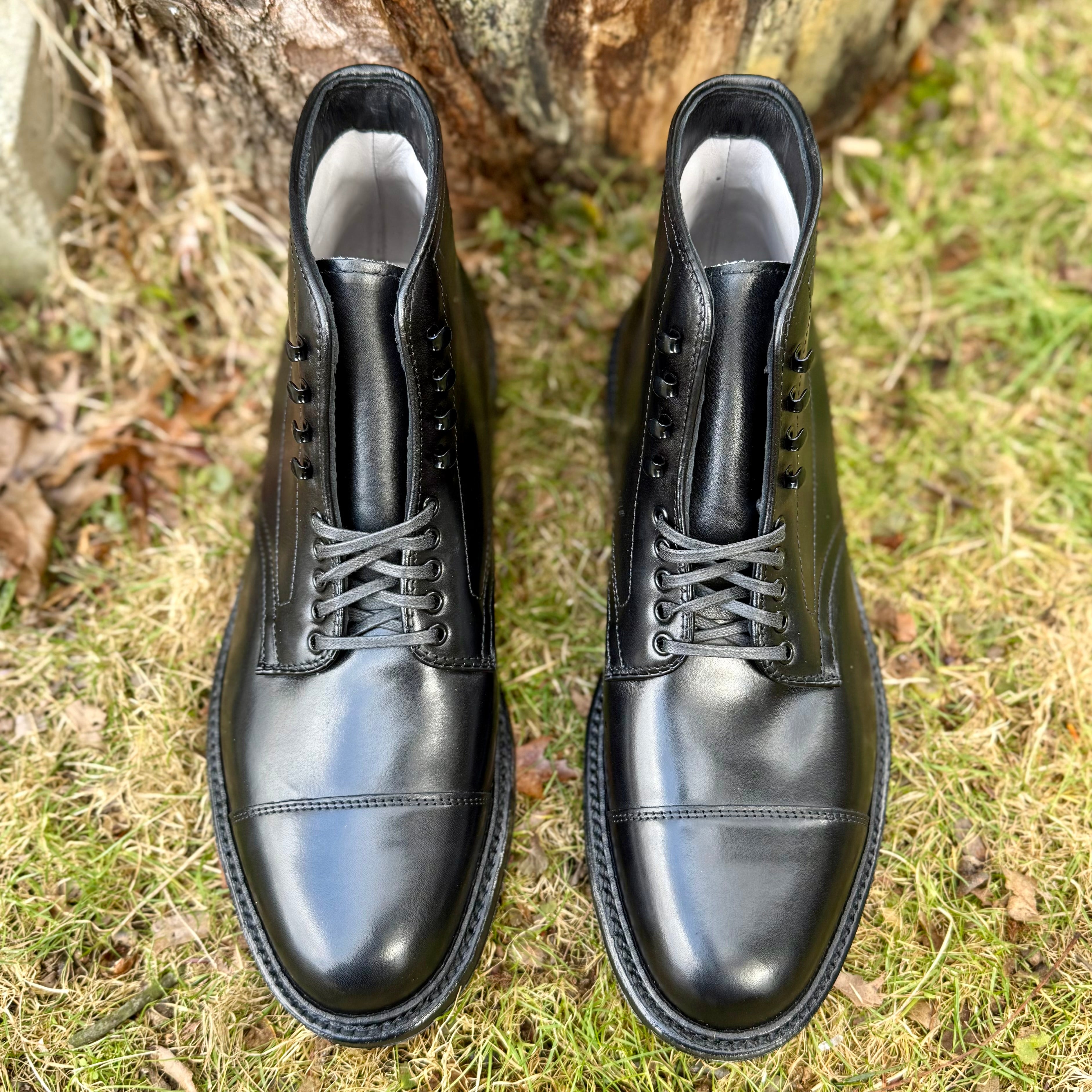 40797HC - Black Cap Toe Boot with Commando Sole – ALDEN SHOES