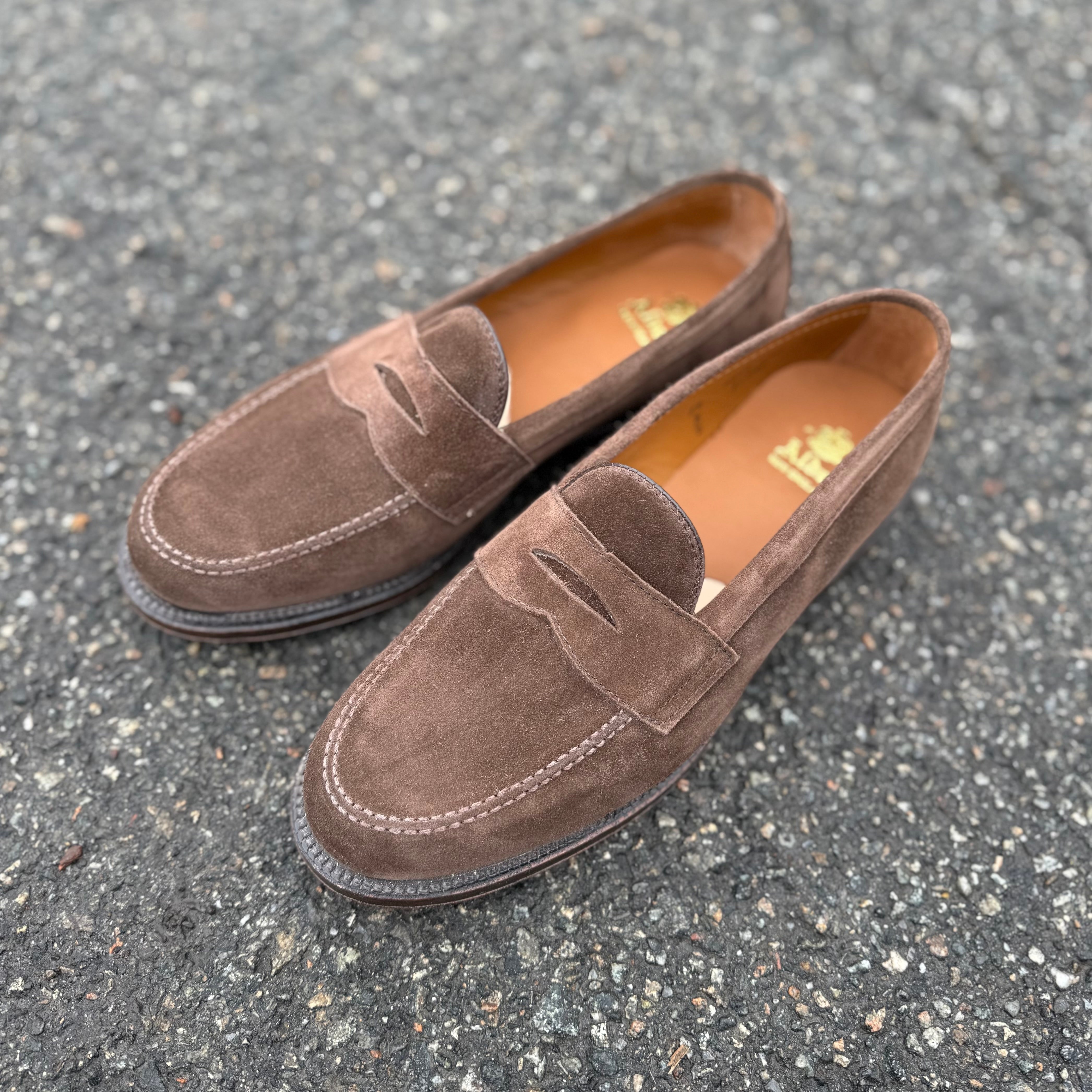 6175F - Penny Loafer in Humus Suede – ALDEN SHOES