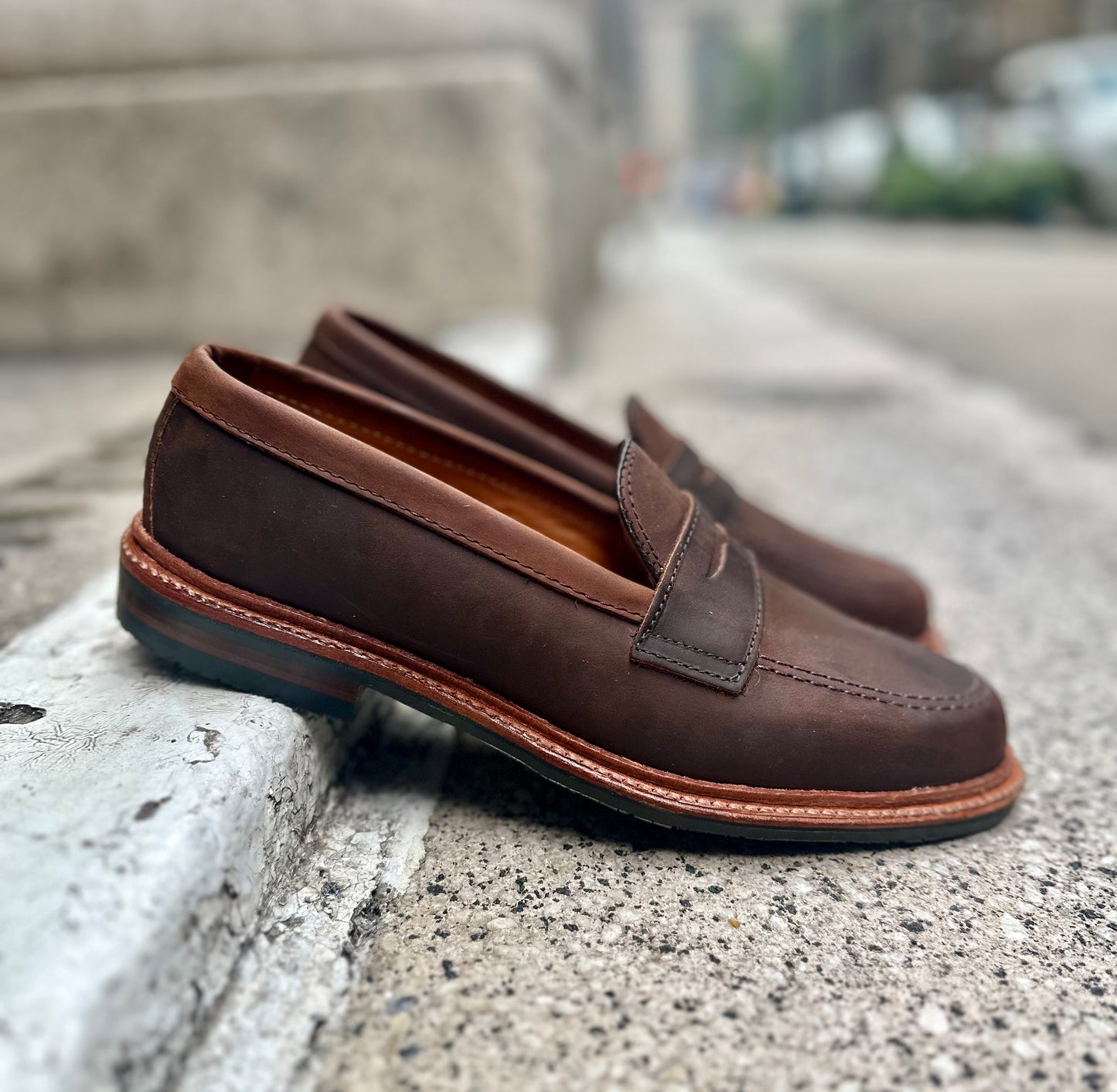 D2216L - Smooth Tobacco Chamois Penny Loafer