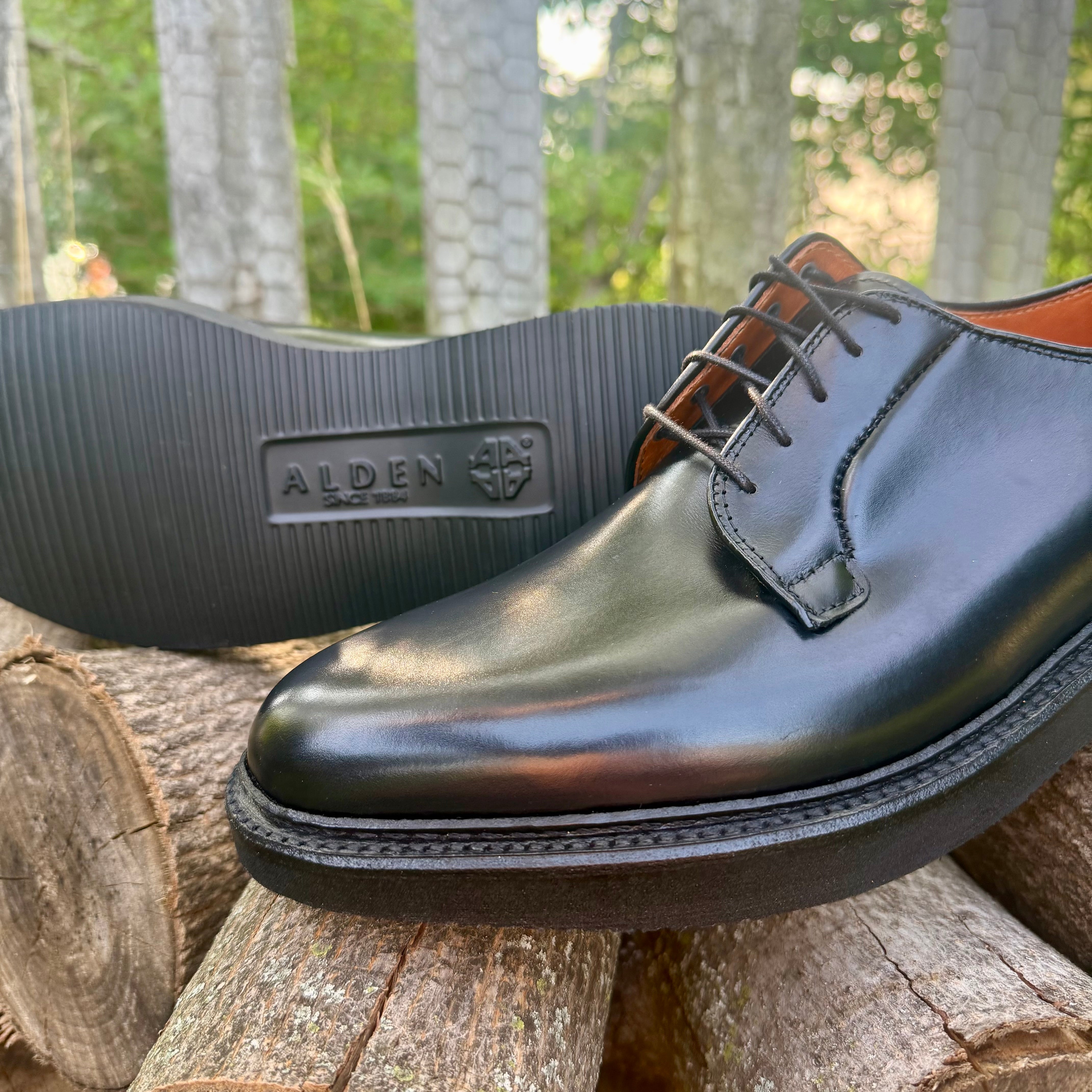 【美品良靴】ALDEN BLCKCALF QUILTLOAFER6H 61085 N1401- Black Calf Plain Toe Blucher w Wedge Sole – ALDEN SHOES