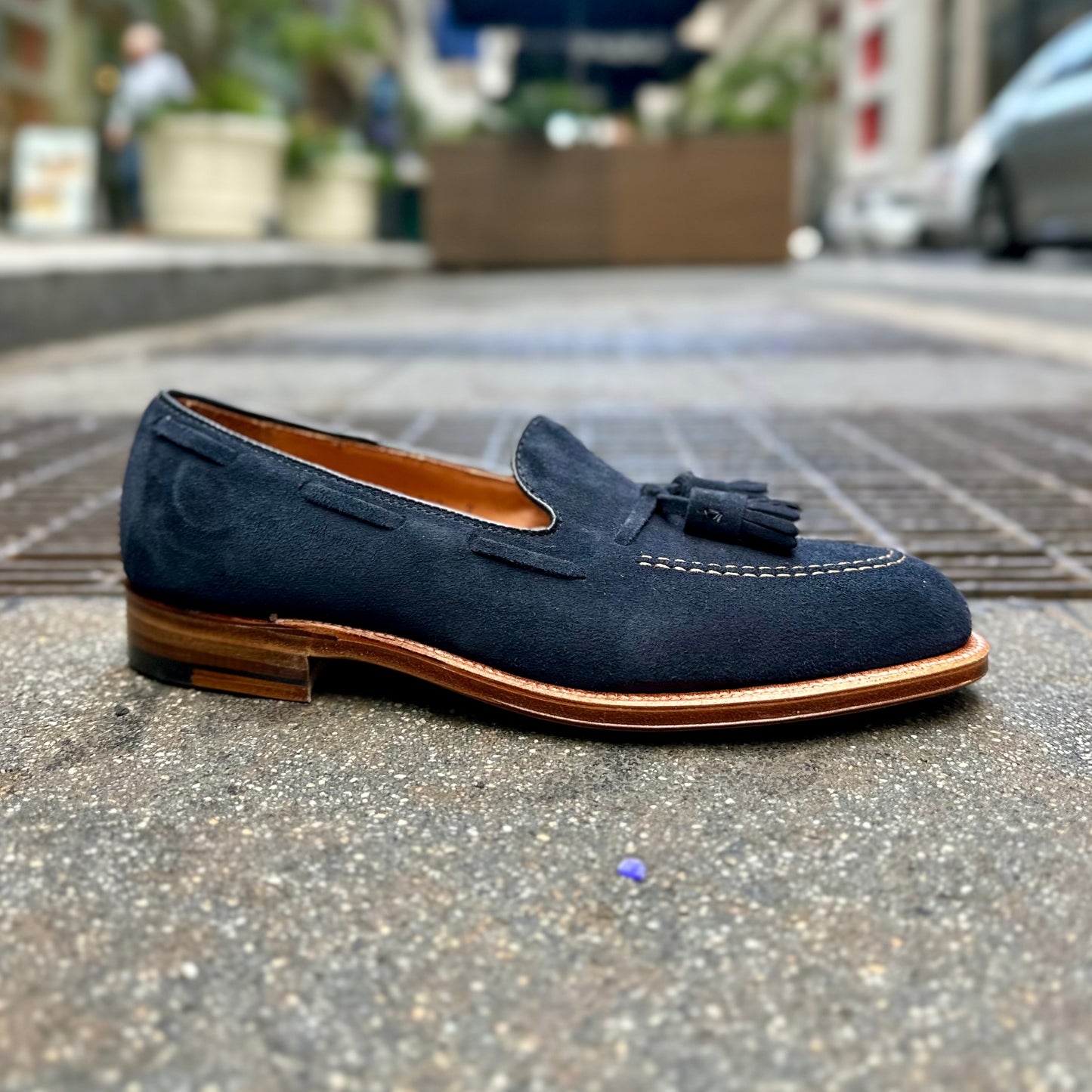 36205 - Tassel Loafer in Navy Blue Suede