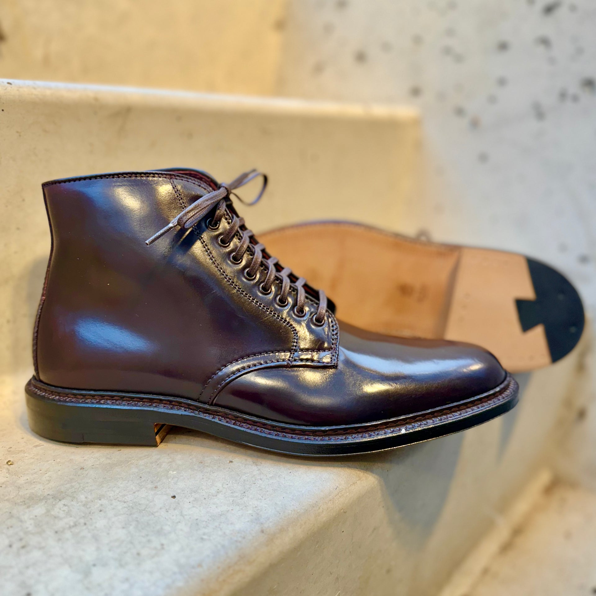 Alden オールデン PLANE TOE CORDOVAN ブラック　25㎝ オールデン ブラック コードバン プレーン トゥ ブーツ