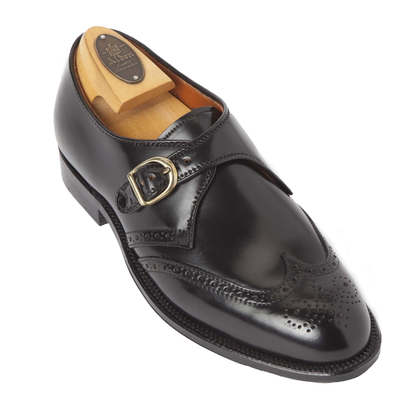 1672 - Wing Tip Monk Strap in Black Shell Cordovan