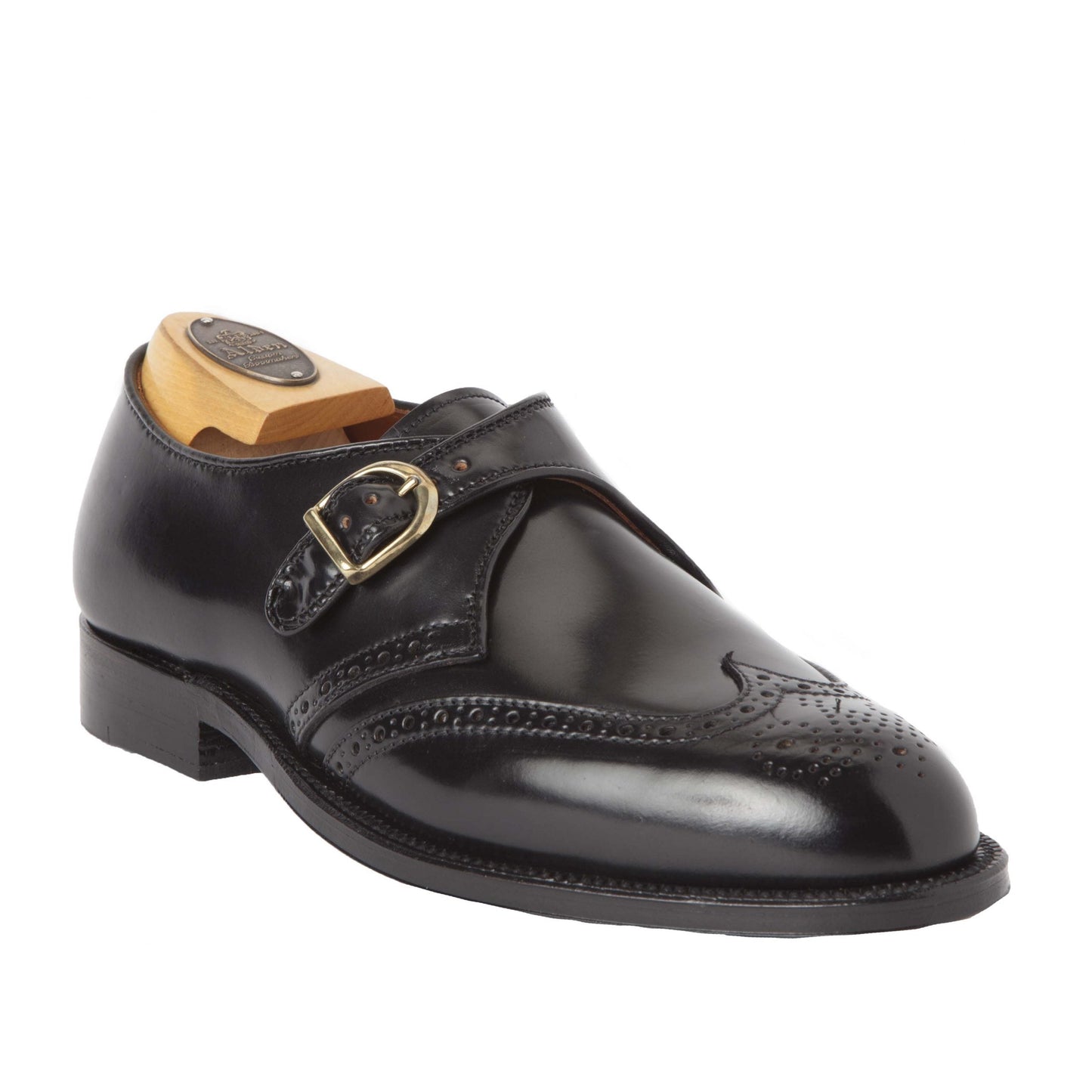 1672 - Wing Tip Monk Strap in Black Shell Cordovan