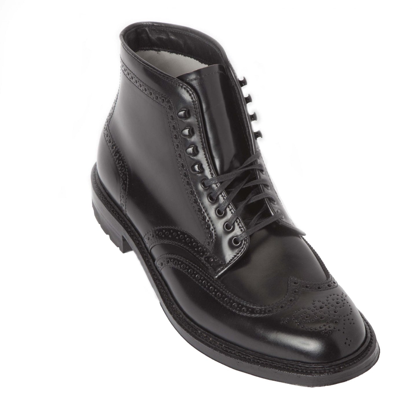 4465HC - Wing Tip Boot in Black Shell Cordovan