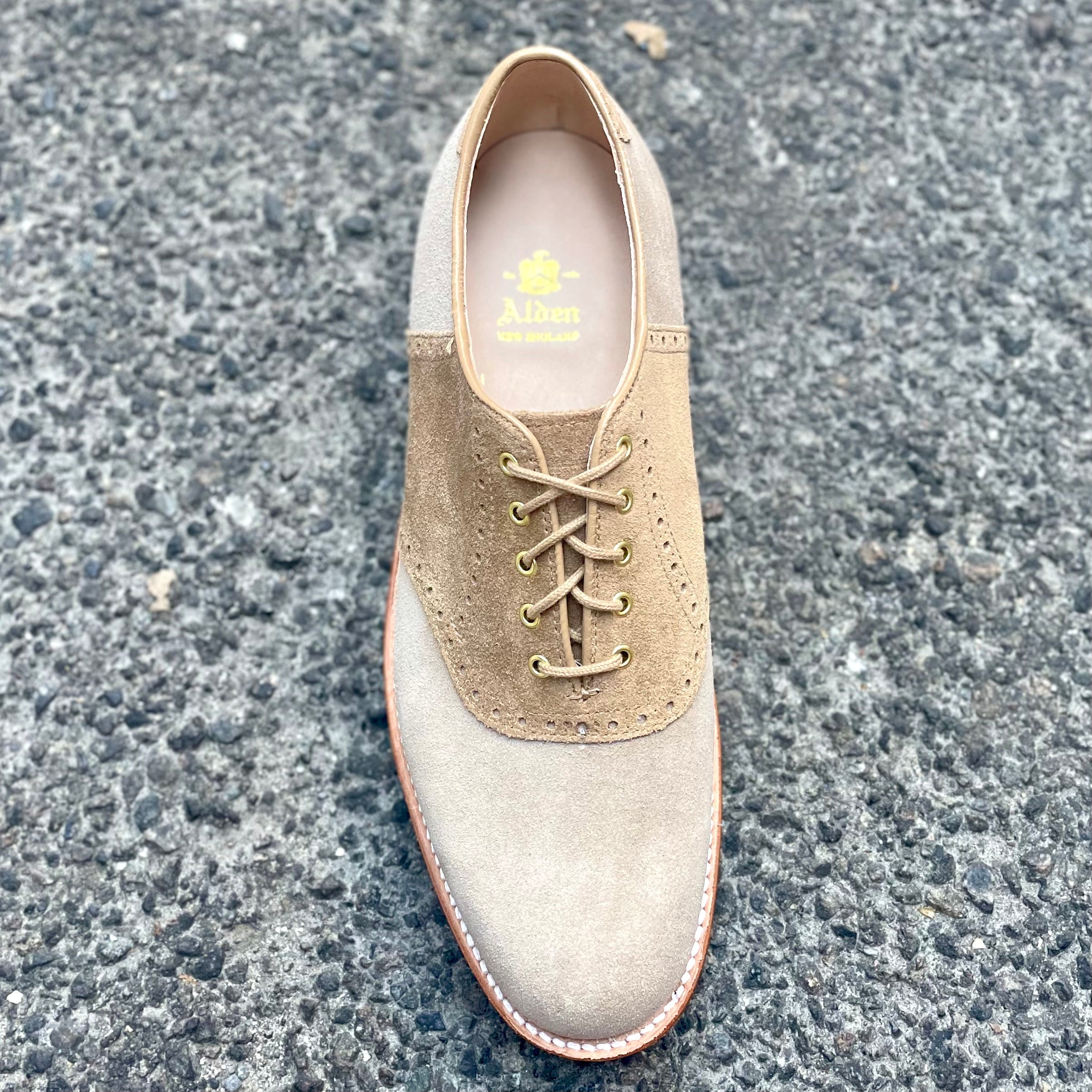 Saddle Oxford in Milkshake & Tan Suede