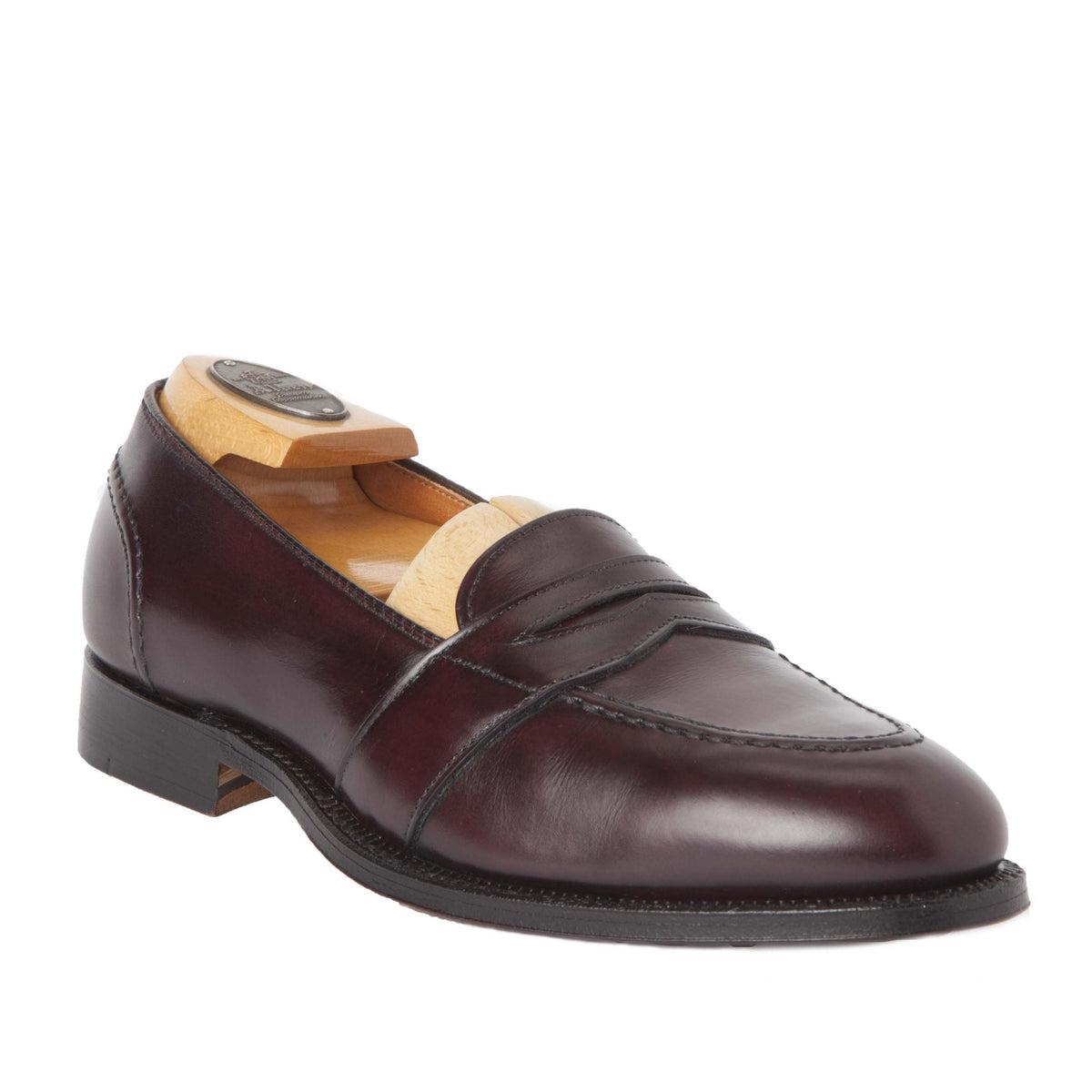 Alden 682 Mens Burgundy Leather Penny Loafers Size 9.5 C/E USA Dress Shoes Alden 683 Full Penny Loafer Brown Burgundy Calf Made in USA  main image 4