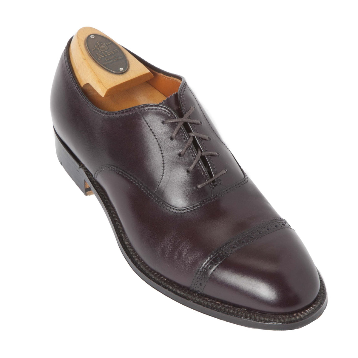 905 - Perf Tip Bal in Burgundy Calfskin – Alden Madison