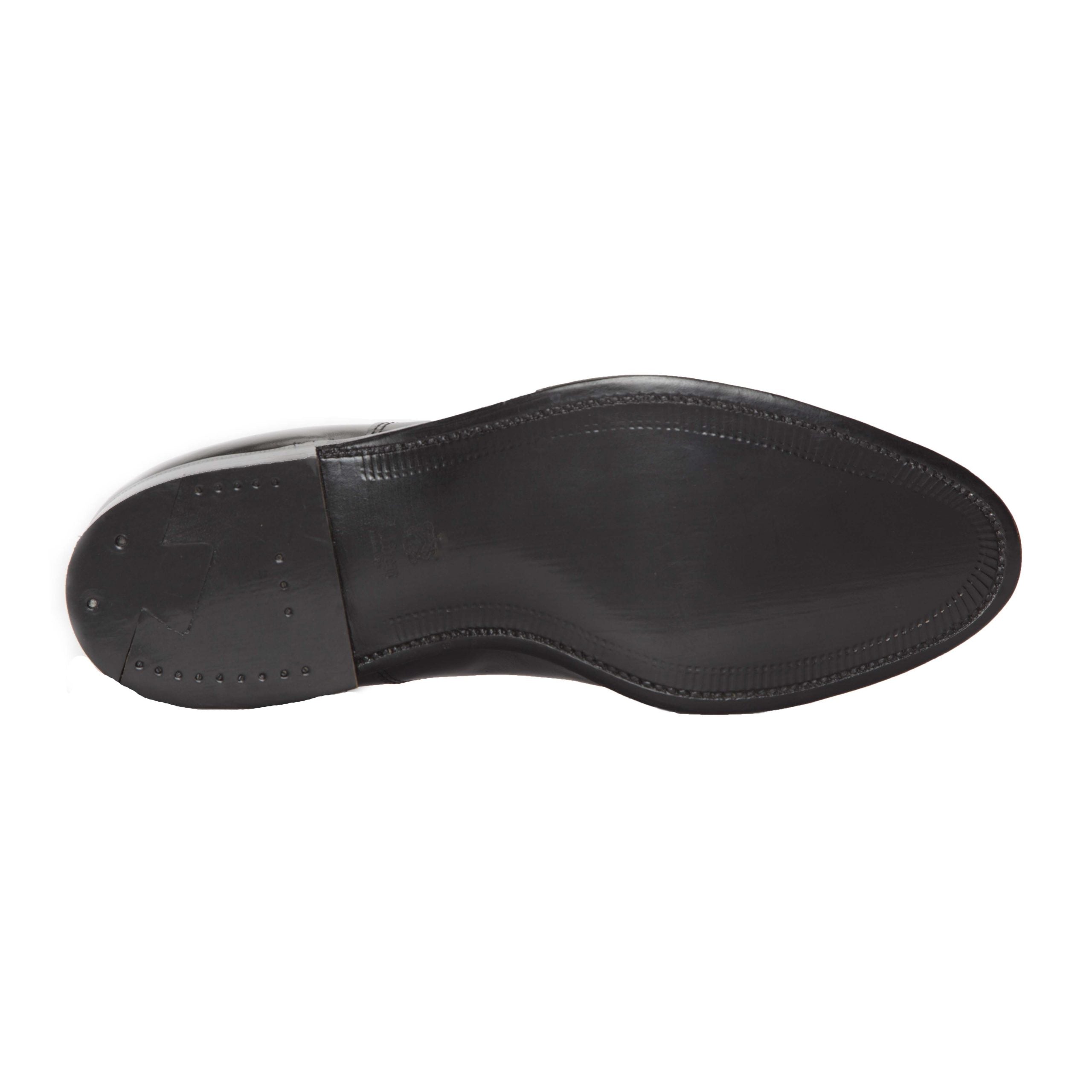 932 - Plain Toe Bal in Black Calfskin