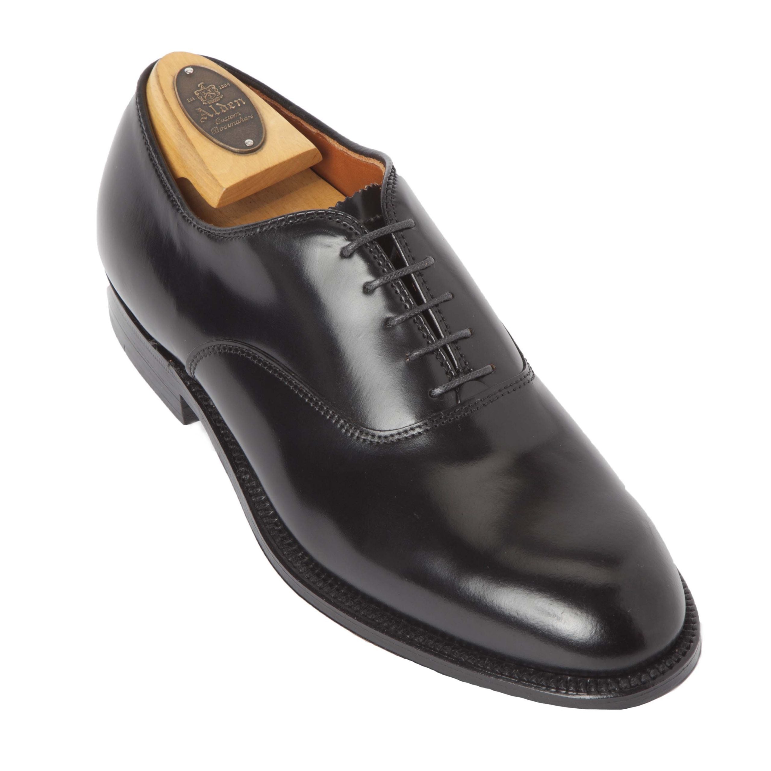 9341 - Plain Toe Bal in Black Shell Cordovan