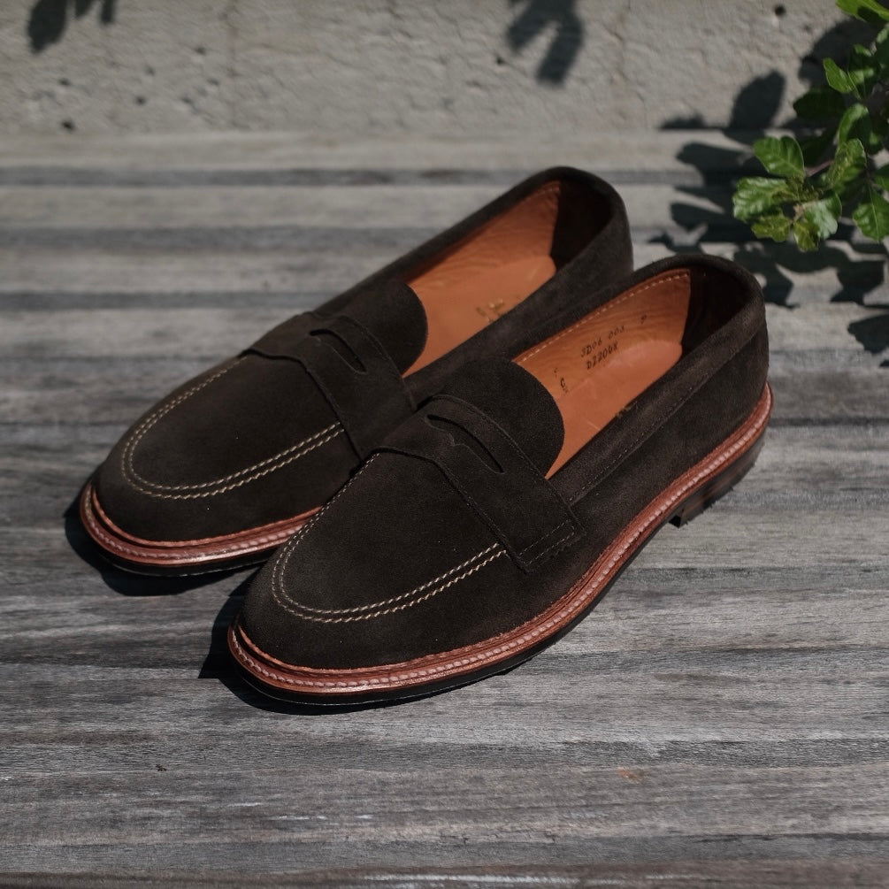 D2204L - Unlined Penny Mocc in Loden Suede